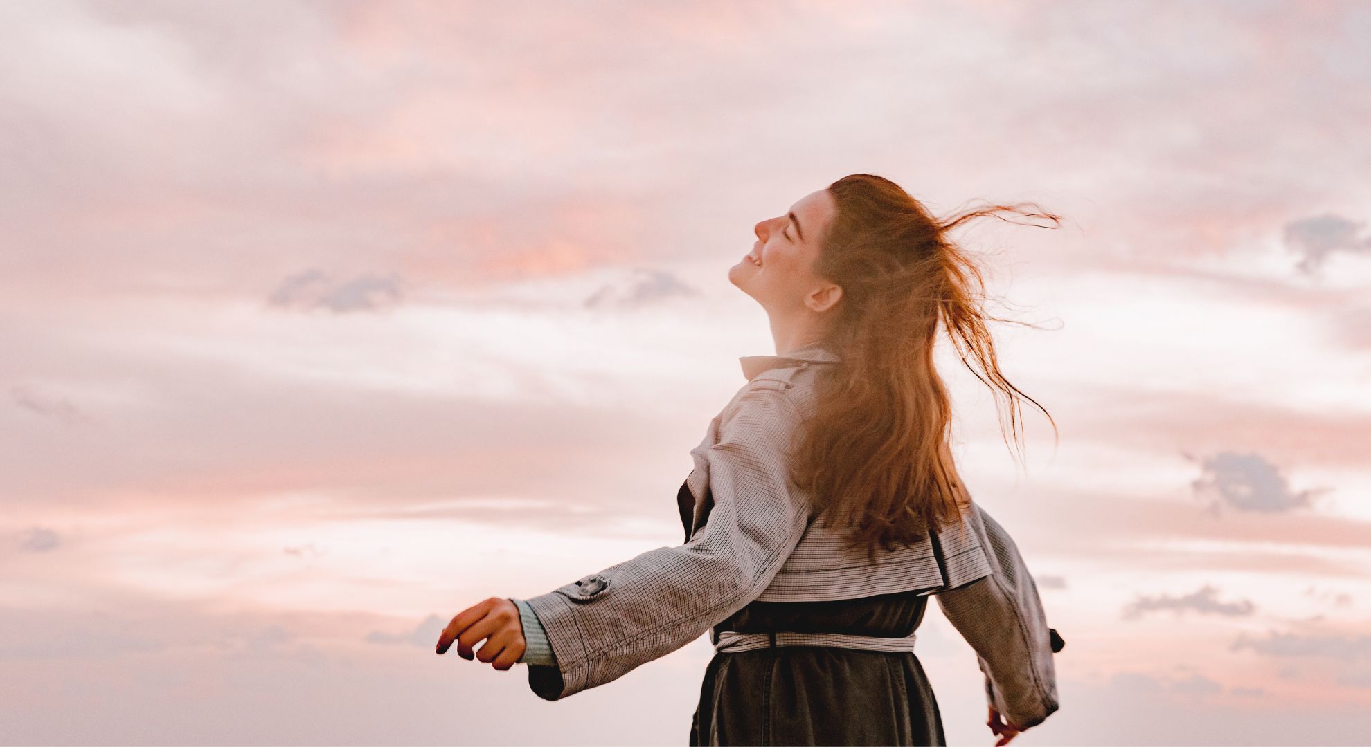 woman smiling outside