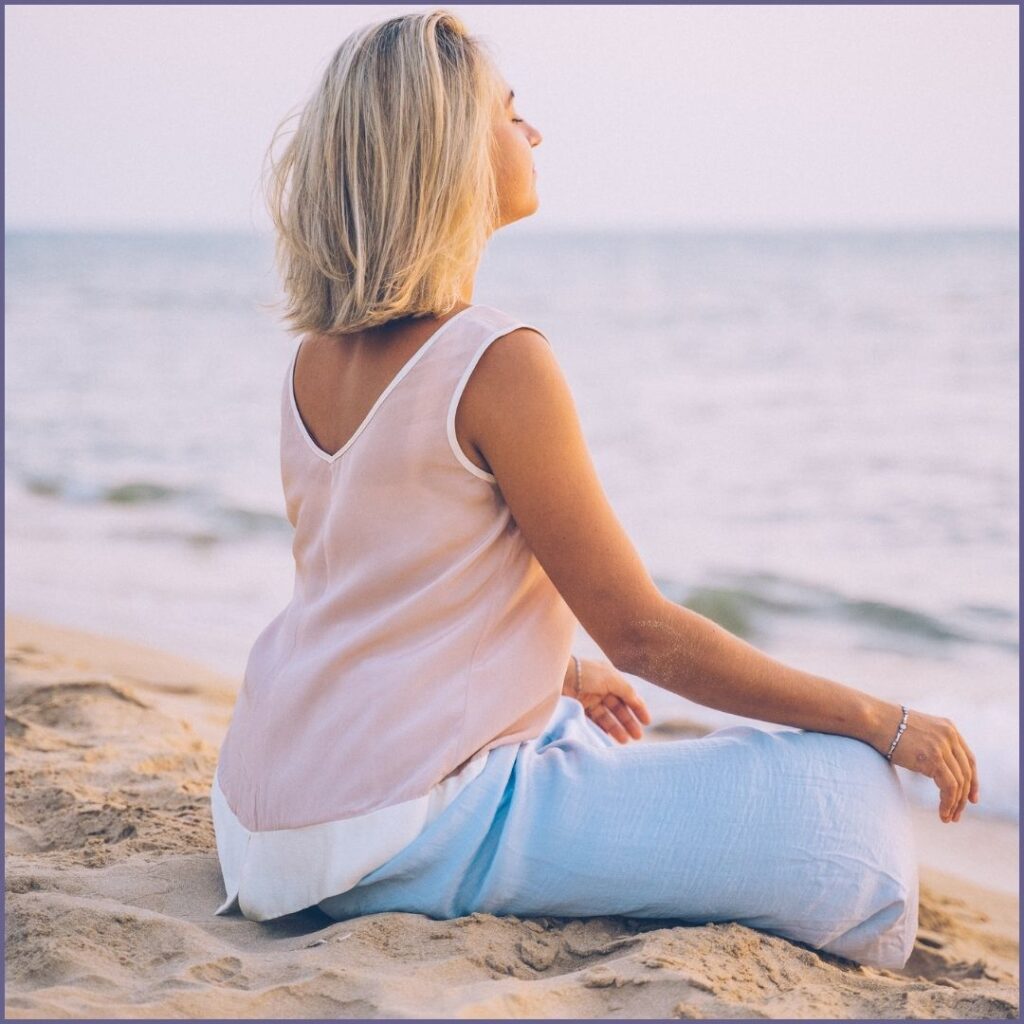 woman practicing mindfulness for alignment